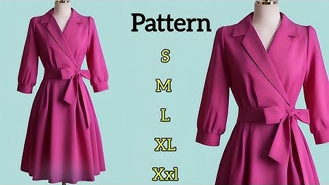 Create a Pleated Wrap Dress Pattern ✂️| Notched Collar Pattern Making Guide👗