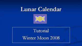 Lunar Calendar Tutorial