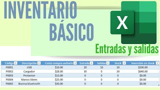 Inventario de entradas y salidas en Excel | Control de Stock | Entradas y salidas