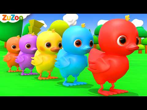 5 Little Ducks(Learning Colors Song) | ZuZoo Nursery Rhymes &amp; Kids Songs
