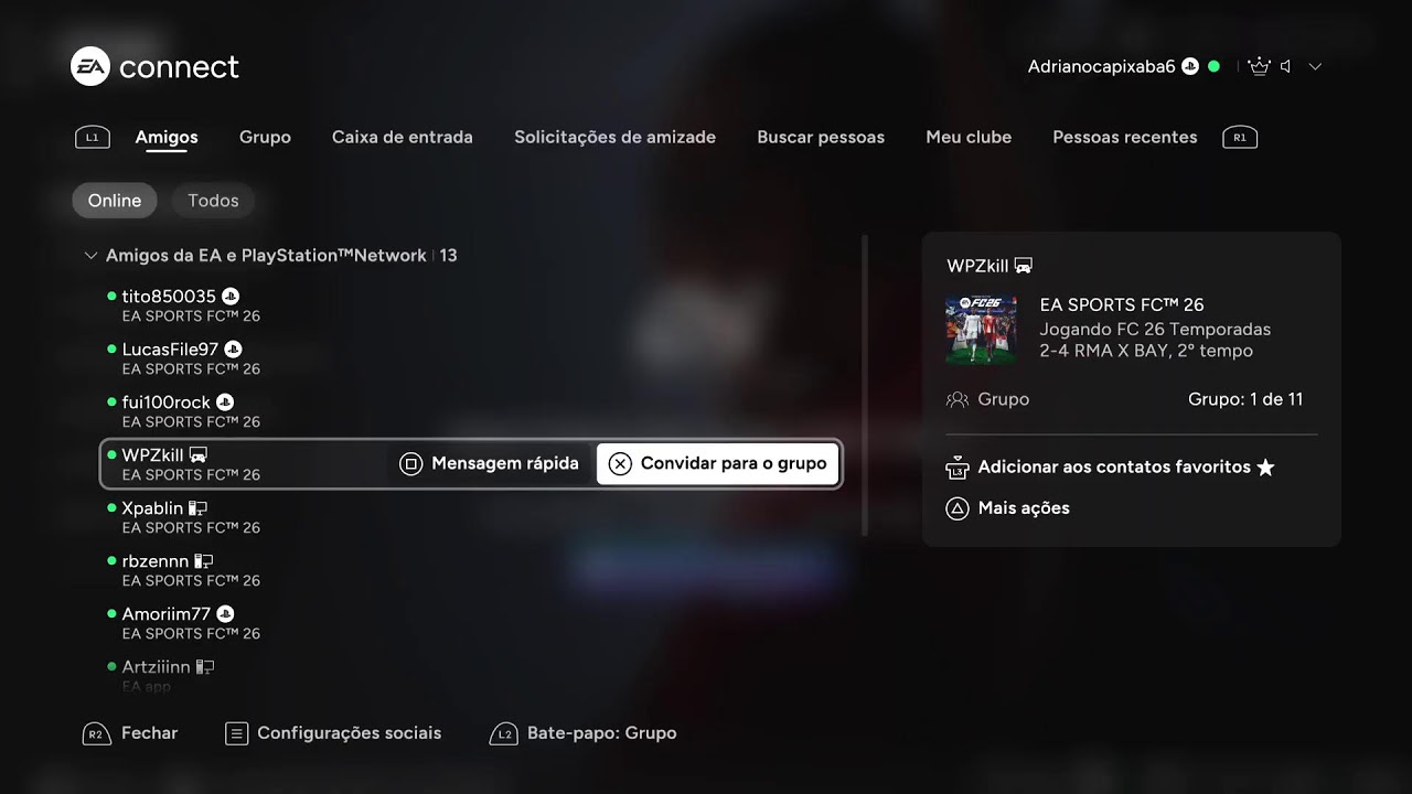 LIVE DO ADRIANO FC26 ⚽🥅🇧🇷PS5✌️