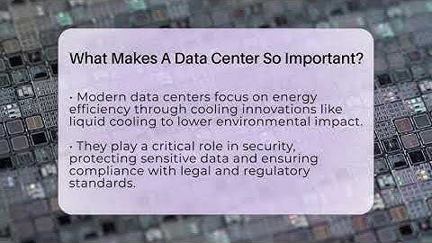 What Makes A Data Center So Important? - Talking Tech Trends