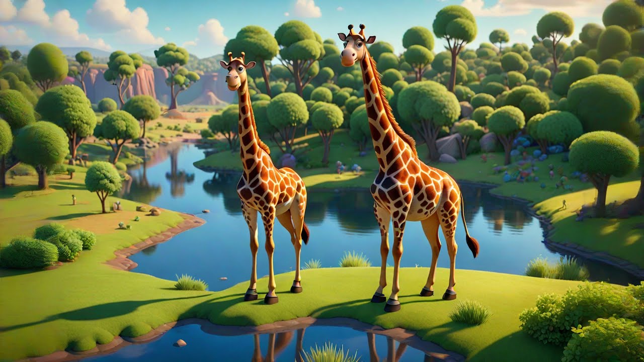 Three Little Giraffes Stretch So Tall | Fun & Stretching Song for Kids | Educational Nursery Rhyme