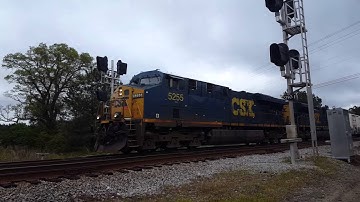 CSX 5255 (ES40DC) leads CSX Q742-06 With a SD70ACE In the Trail With a KILLER K5HL!!!!