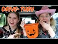 Drive Thru Trick or Treating || Halloween Challenge || Taylor &amp; Vanessa