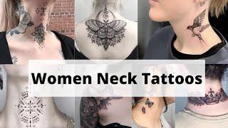 Women neck tattoo | Neck tattoo designs female | Neck tattoo for girls - Lets style buddy