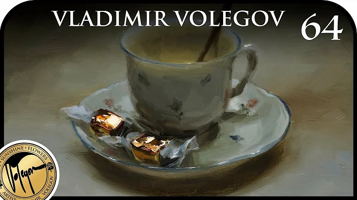 How I paint porcelain coffee cup and shiny candy wrapper. Art by Vladimir Volegov