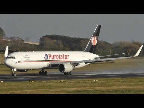 Cargojet Boeing 767-300ERF Takeoff at Prestwick Airport