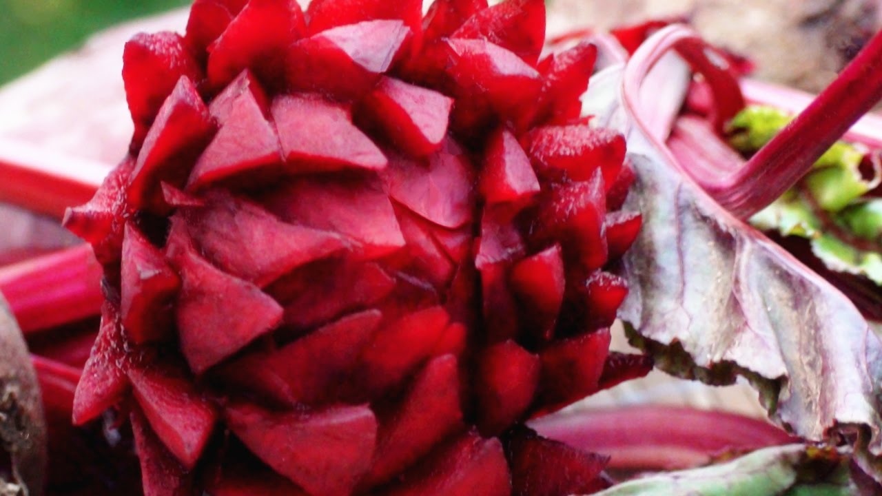 How To Make Beetroot Flower Vegetable Carving Garnish Sushi Garnish