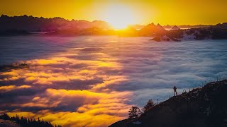 Temperature inversion In Swiss Alps