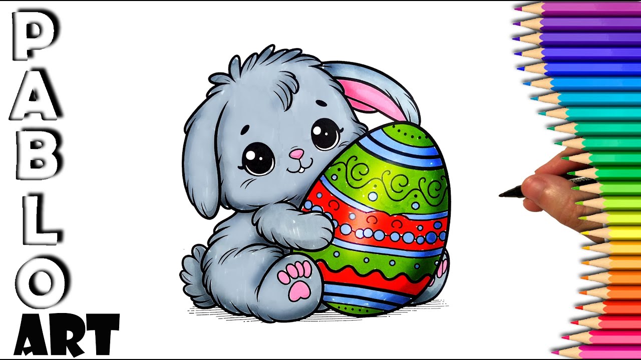 How to color Easter Bunny | Learn to Draw step by step - YouTube