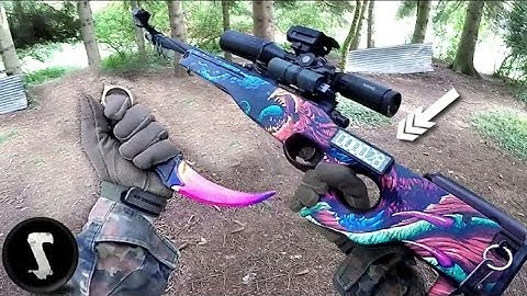 CS:GO REAL LIFE AIRSOFT WAR!! (AWP | Hyper Beast StatTrak™ + Karambit | Fade)