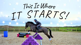 Jumping a Course for the First Time | Young Horse Progress at Home