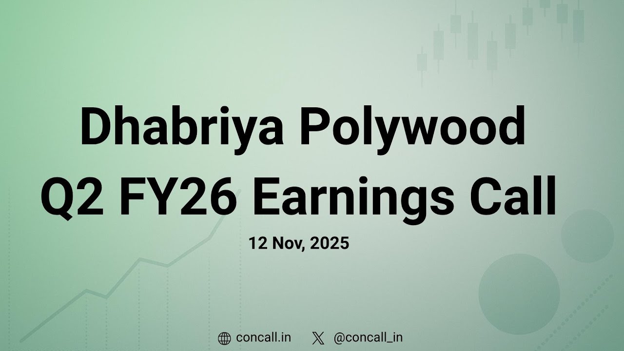 Dhabriya Polywood Ltd Q2 FY26 Earnings Conference Call | Concall.in