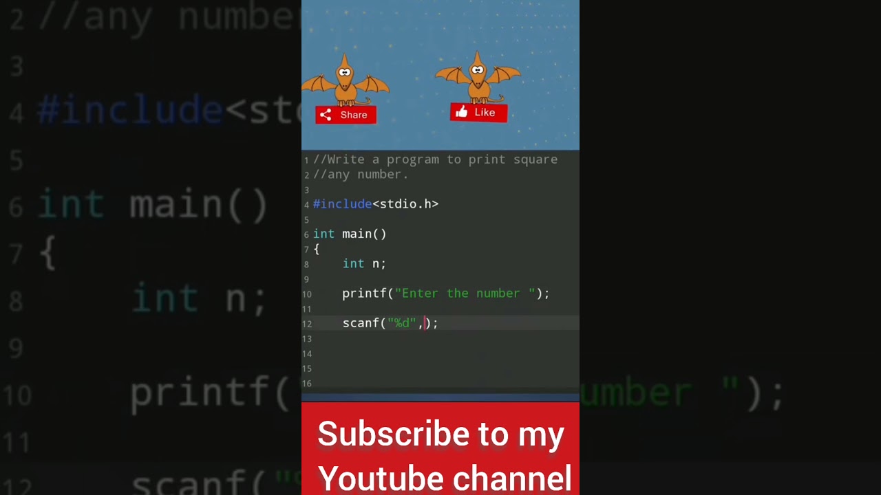write a c program to print square of any number || code with harry || #shorts #harrybhai