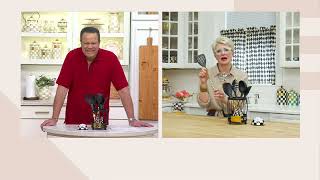 MacKenzie- Childs Kitchen Utensil Set with Holder and Timer on QVC