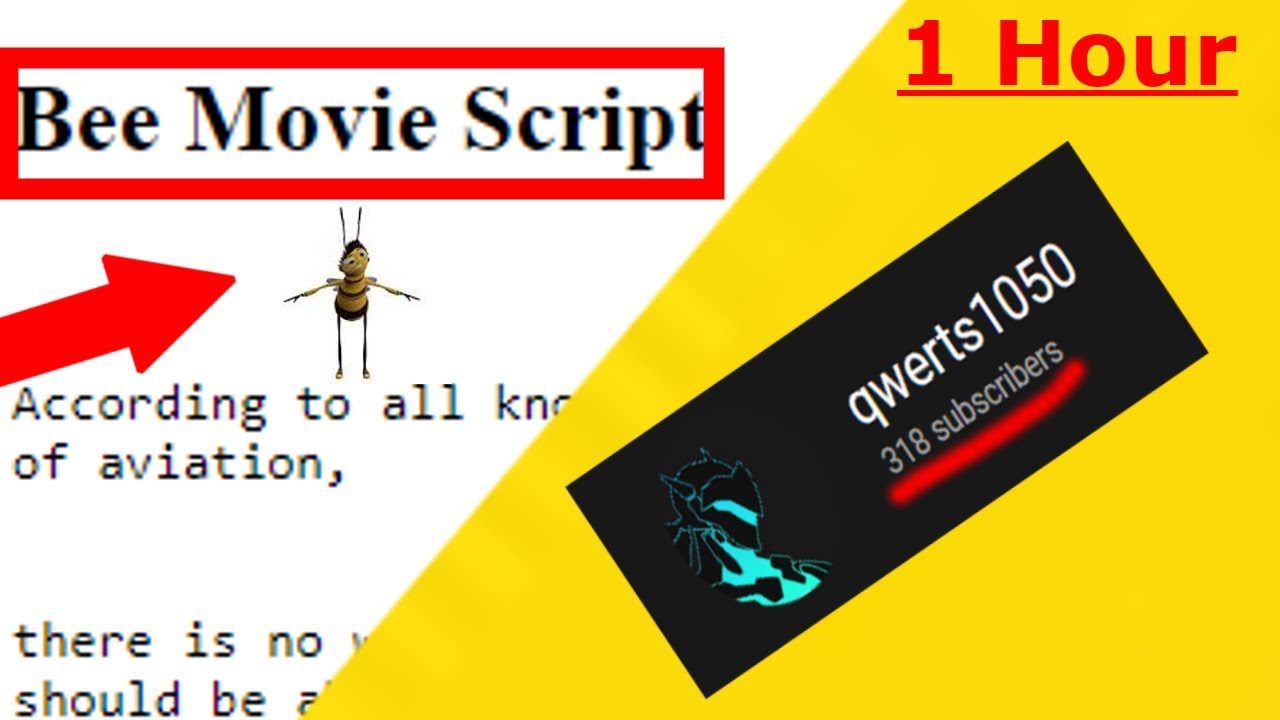 Saying the ENTIRE BEE MOVIE SCRIPT for 300 Subscribers - YouTube