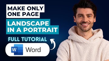 How to Make Only One Page Landscape in a Portrait Word Document [2025 Guide]