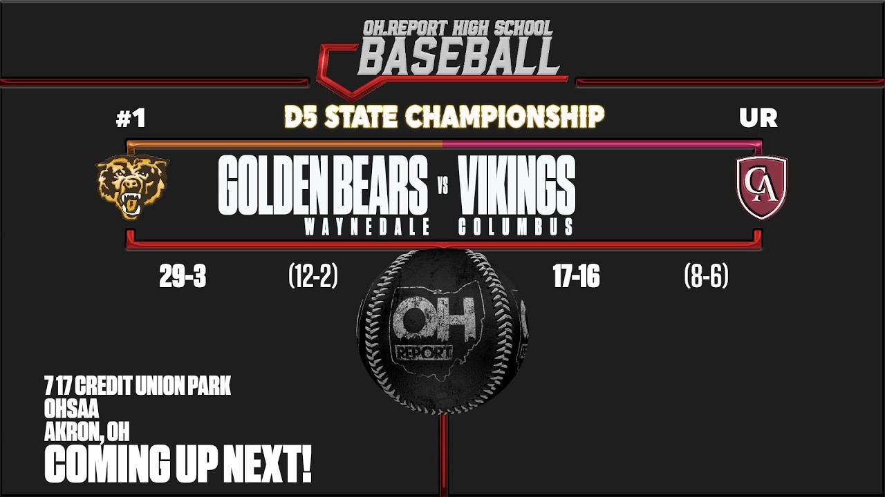 #1 Waynedale (29-3) vs Columbus Academy (17-16) - D5 Baseball State Championship (RESTREAM)