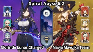 New C0 Clorinde Lunar Charged & C0 Navia Mavuika Team - Spiral Abyss Floor 12 Genshin Impact 6.2