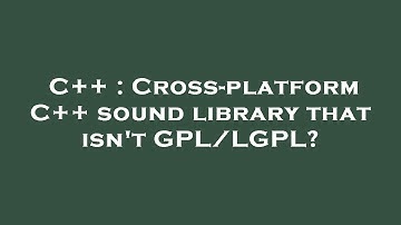 C++ : Cross-platform C++ sound library that isn