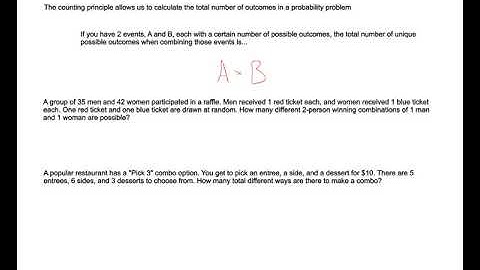 Free Test Prep Online: ACT Math Statistics 6 Probability Counting Principle