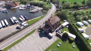Aerial Footage of Stockwith Basin, the river Trent and East and West Stockwith