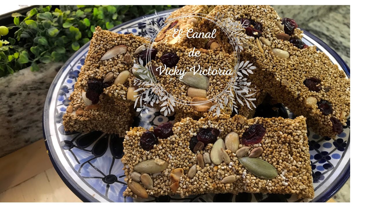 Alegrías de amaranto, semillas y arándanos