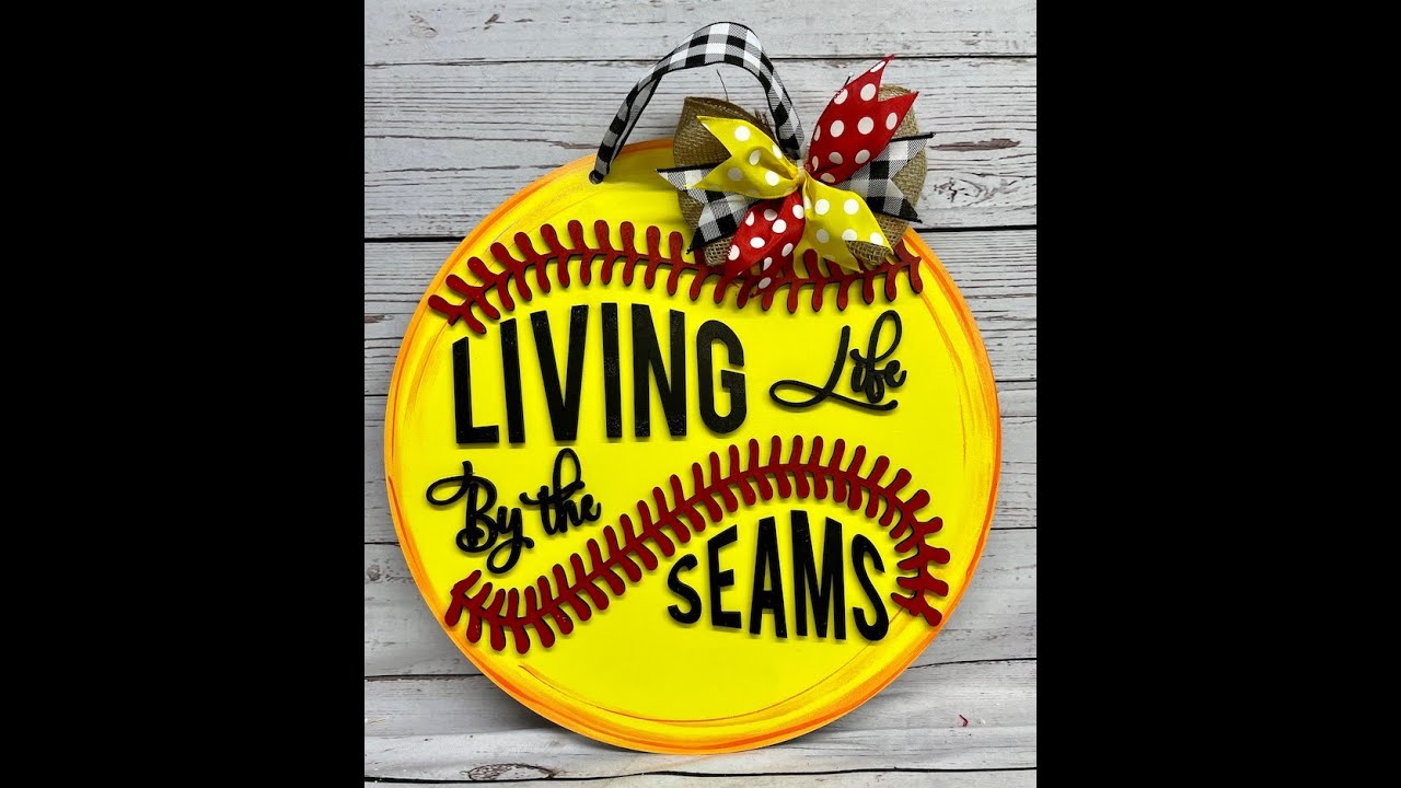 LEARN TO PAINT A Soft ball and a Baseball Door Hanger YouTube