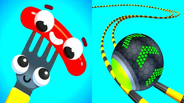 Going Balls vs Fork N Sausage - Satisfying Walkthrough Funny Gameplay All Levels