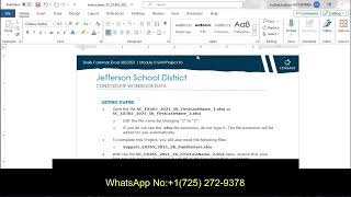 Shelly Cashman Excel 365/2021| Jefferson School District |  | Module 5: SAM Project 1b