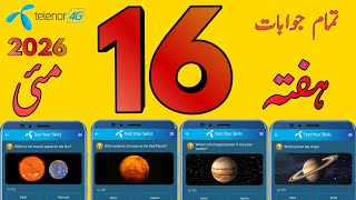 Celebrity 16 May 2026 Questions and Answers | My Telenor Today Questions | Telenor Questions Today Profile