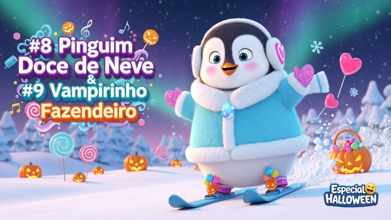 🐧 #8 Pinguim Doce de Neve & 🎃 #9 Vampirinho Fazendeiro | ESPECIAL HALLOWEEN | Musica Infatil