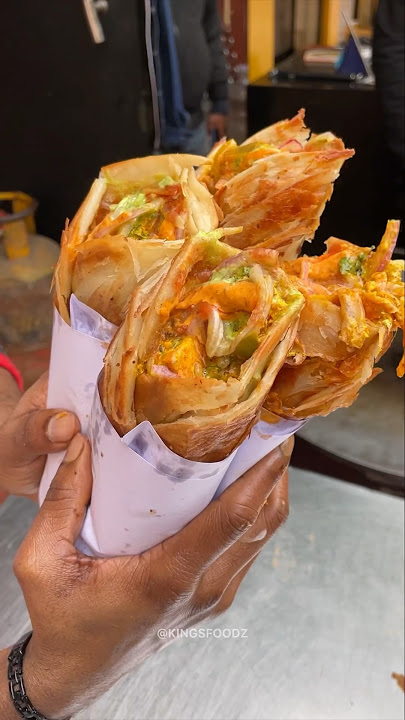 ₹120 Paneer Kathi Roll😳😱 #shorts #kathiroll #indianstreetfood