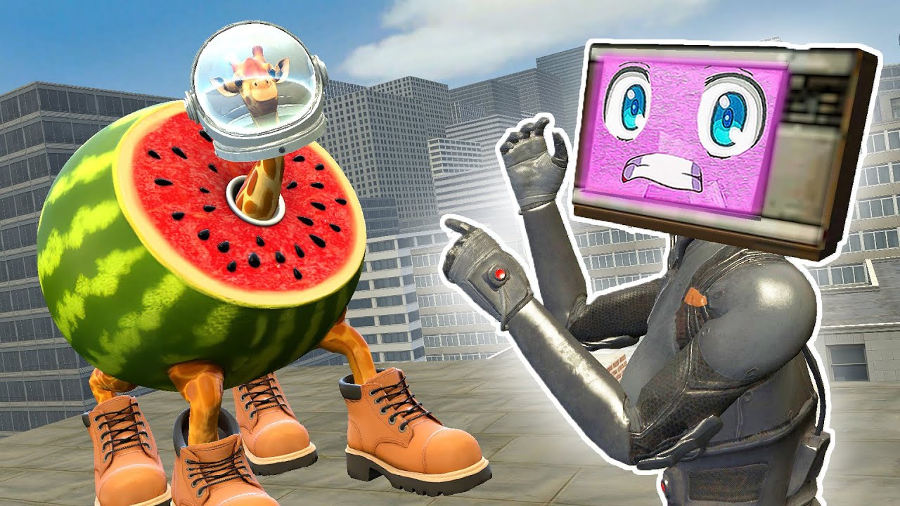 TV WOMAN VS GIRAFFA CELESTE IN CITY 5 | Garry's Mod