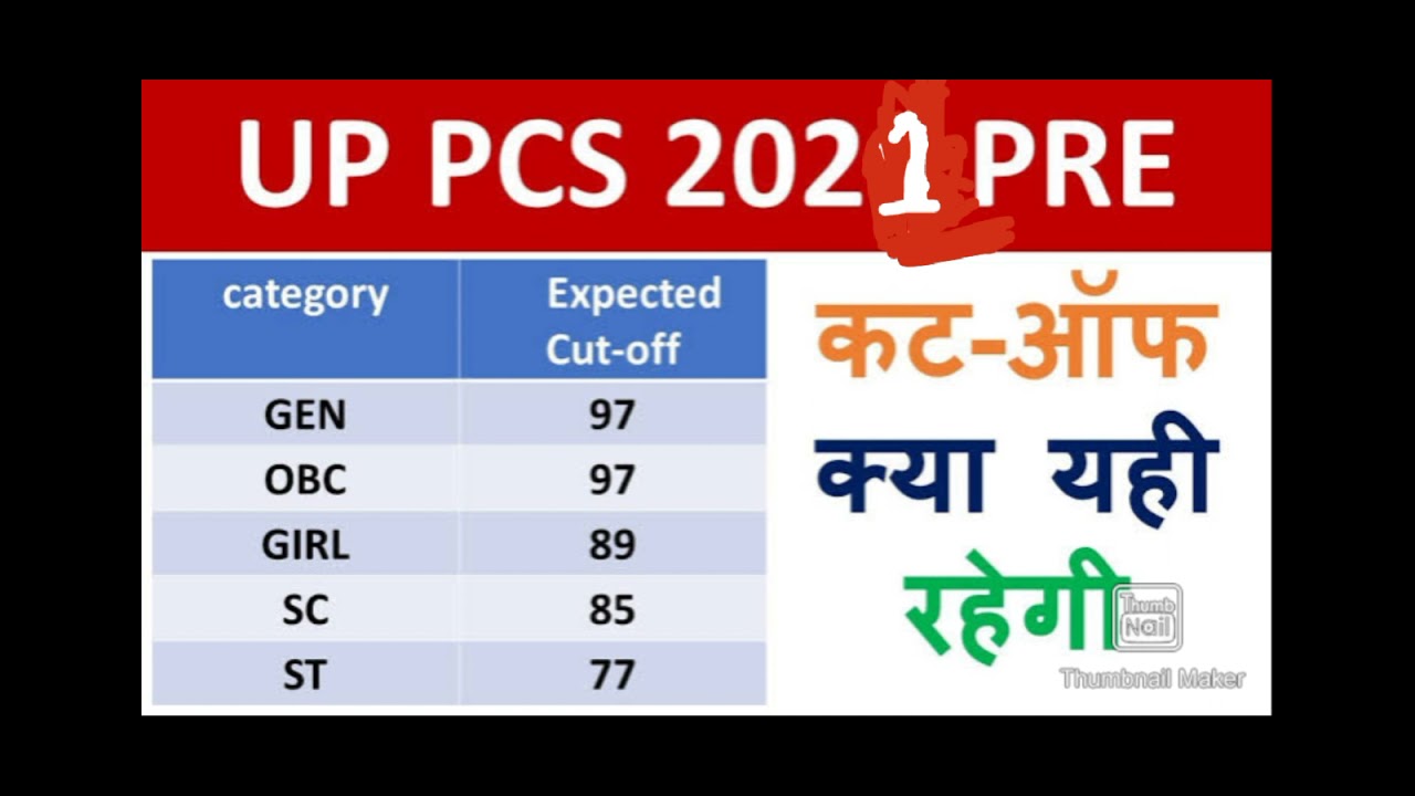 UP PCS 2021 Expected Cut Off......