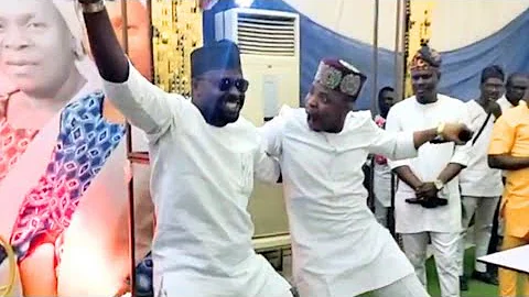 SEE WHAT WOLI AGBA AND FEMI ADEBAYO WERE DOING AT ODUNLADE ADEKOLA MUM'S BIRTHDAY