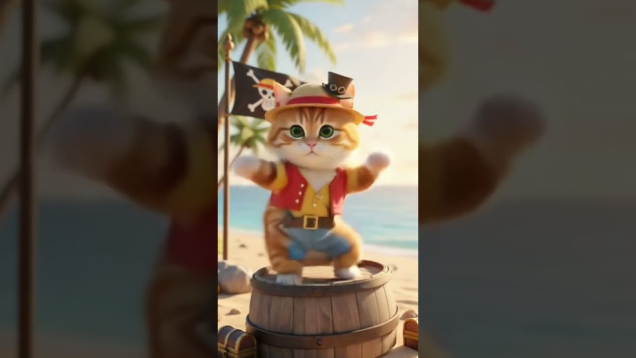 Kucing Lucu Dengan Kostum One Piece Joget Cinta Merah Jambu #kucing #kucinglucu #onepiece #fypシ #fy