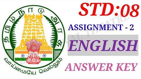 STD 08 | Unit 2 | English Assignment No:02 Answer Key