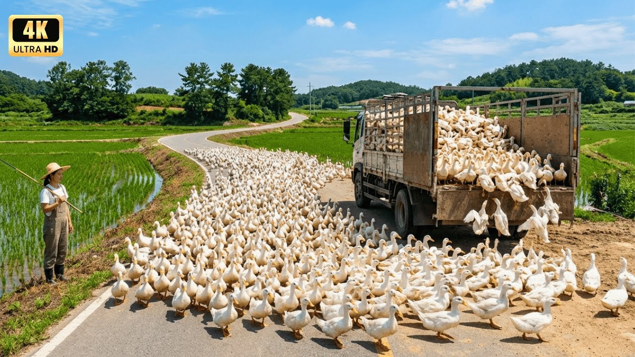 Как фермеры собирают и перерабатывают миллионы уток | Документальный фильм о сельском хозяйстве
