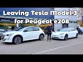 Leaving Tesla Model 3 for Peugeot e208 | Feedback after one week