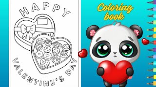 Valentines day coloring page. Coloring Valentines day chocolate, Hearts & candy coloring pages .art