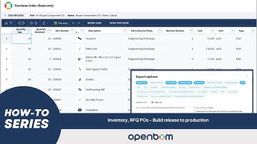 OpenBOM How-To Series: Inventory, RFQ POs - Build release to production