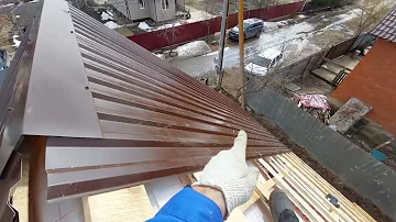 ✅ Монтаж профлиста на крышу.  Конёк.  Торцевая планка