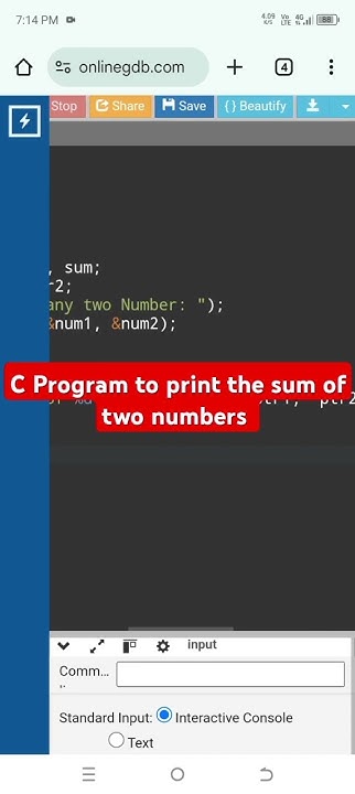 C Program to print the sum of two numbers using pointers - YouTube