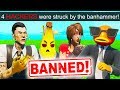 *4 HACKERS* GET BANNED AT ONCE!! - Fortnite Funny Fails and WTF Moments! #878