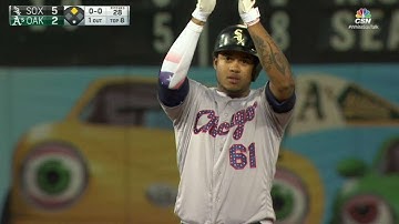 CWS@OAK: Garcia lines an RBI double to left field