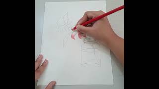 || Flower art || Sketch || pencil colour|| Ran, orange, purple blue and yellow flower colours ||