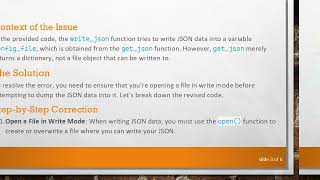 Fixing the AttributeError in JSON Writing in Python