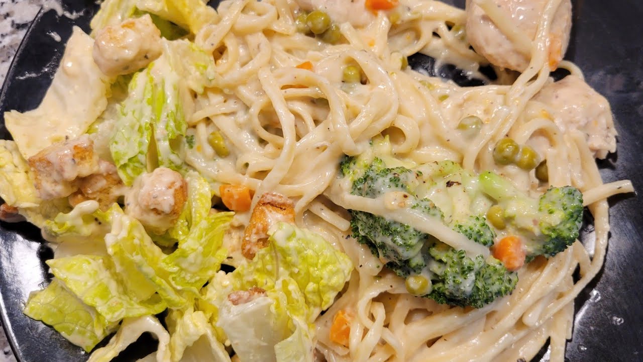 Cooking chicken Alfredo n Salad YouTube